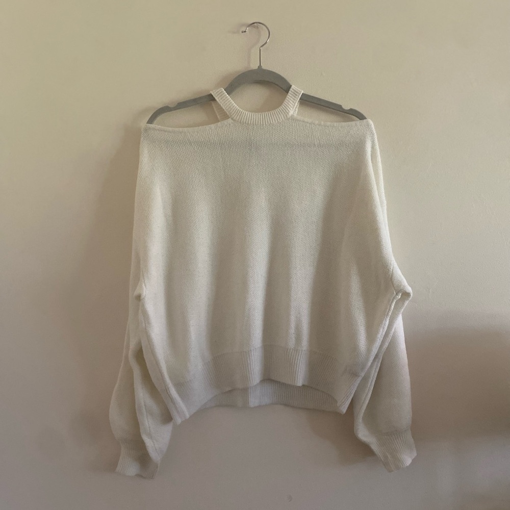 H&M Off-the-Shoulder Sweater In White